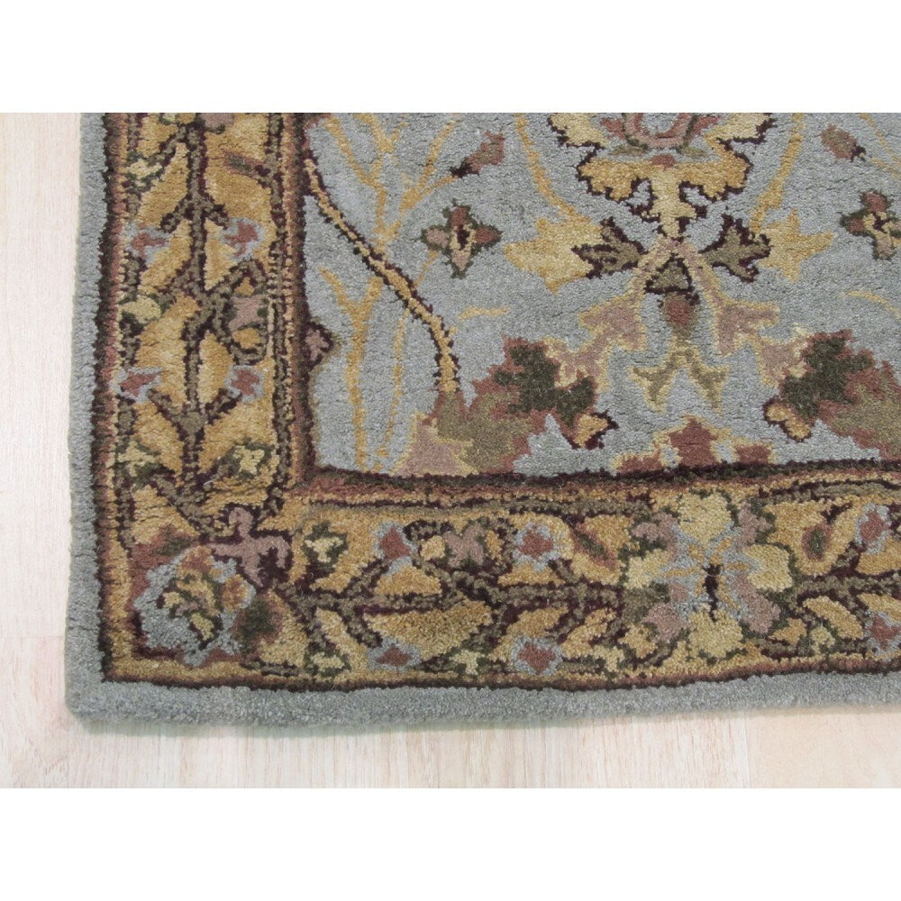 Hand-tufted Wool Blue Traditional Oriental Morris Rug (