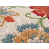 Hand-tufted Wool Ivory Transitional Floral Spring Garden Rug
