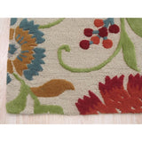 Hand-tufted Wool Ivory Transitional Floral Spring Garden Rug
