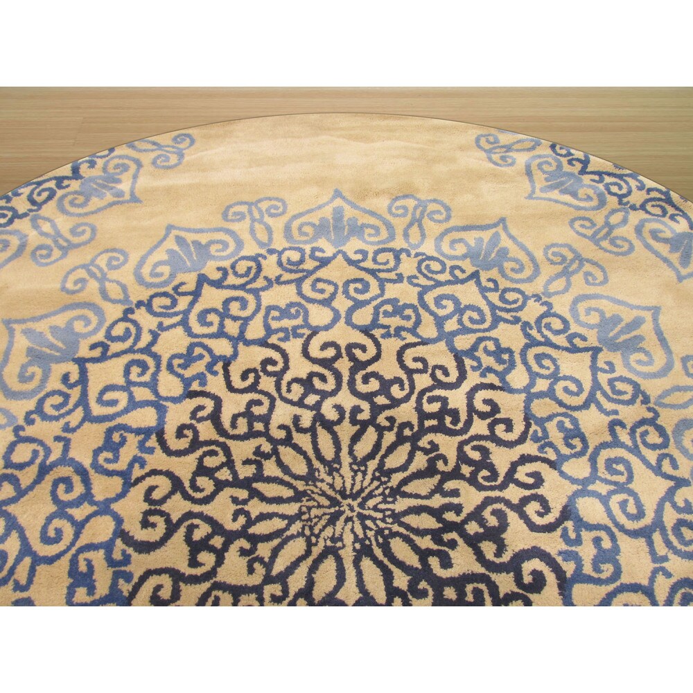 Hand-tufted Wool Blue Transitional Oriental Modern Naiin Rug