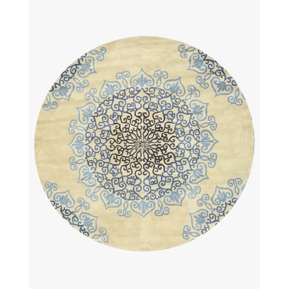 Hand-tufted Wool Blue Transitional Oriental Modern Naiin Rug