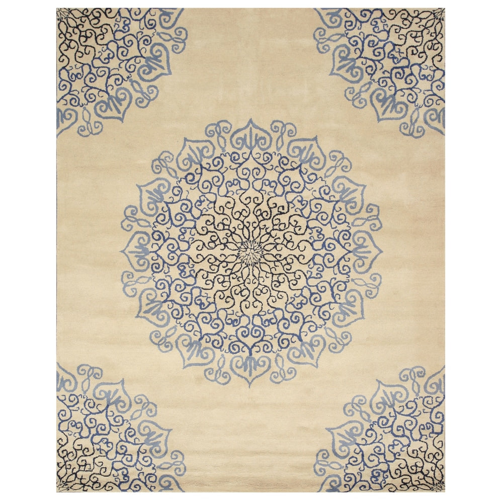 Hand-tufted Wool Blue Transitional Oriental Modern Naiin Rug