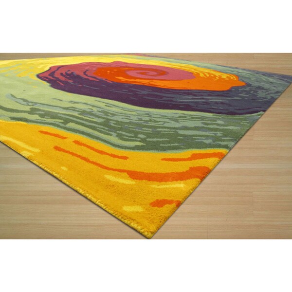 Hand-tufted Wool Contemporary Abstract Cowabunga Area Rug