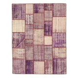 Hand-knotted Wool Lavender Transitional Oriental Turkish Patch Rug (6'7 x 8'7) - 7' x 9'
