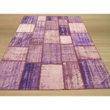 Hand-knotted Wool Lavender Transitional Oriental Turkish Patch Rug (6'7 x 8'7) - 7' x 9'