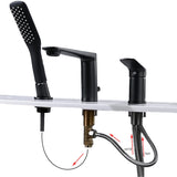 EPOWP Bathroom Matt Black Single Handle Deck Mounted Roman Tub Faucet