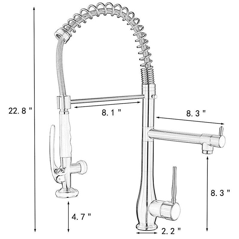 EPOWP Single Handle Kitchen Faucet Kitchen Sink Faucet With 2 Spout