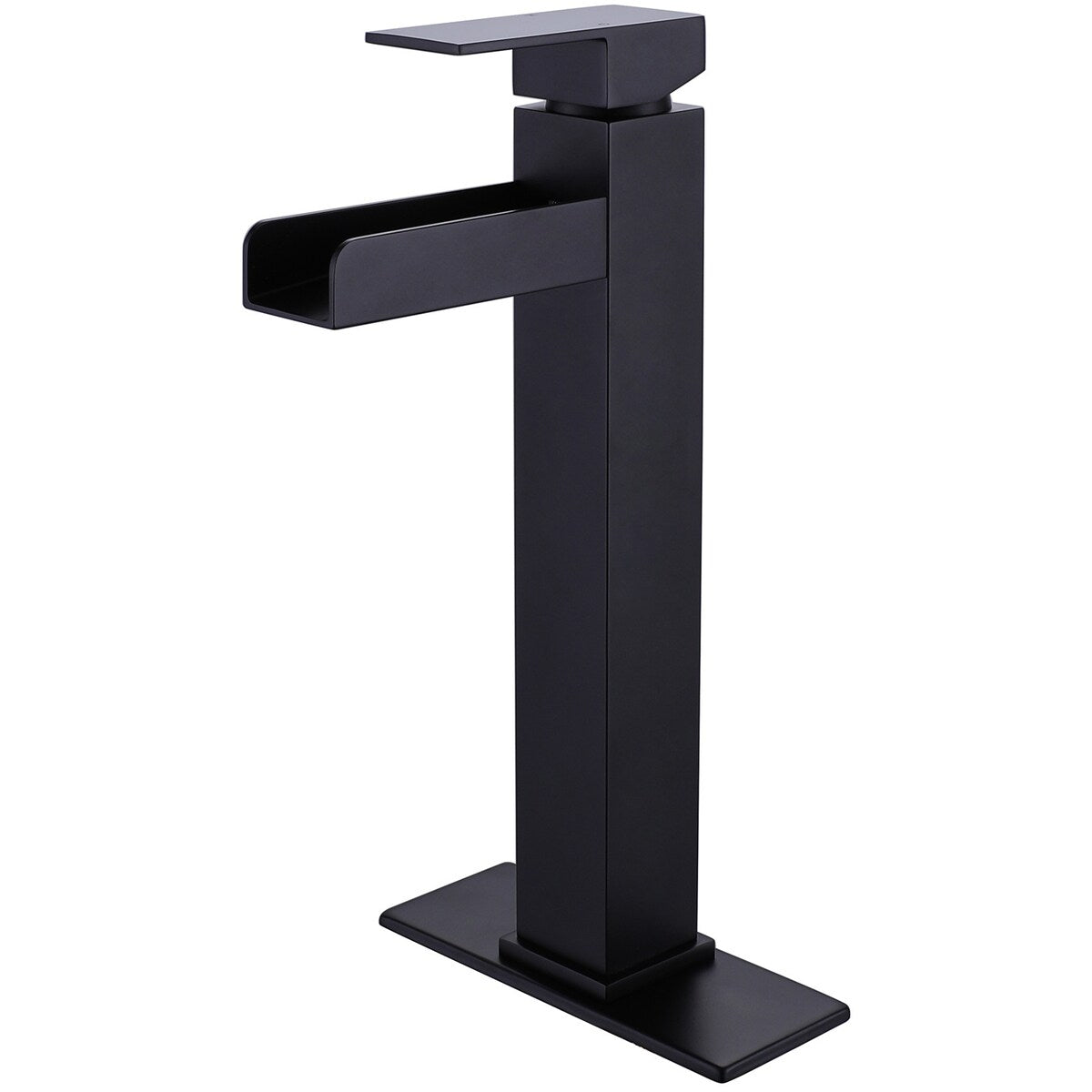 EPOWP Waterfall Vessel Sink Bathroom Faucet with Cover Plate 6 inch