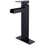 EPOWP Waterfall Vessel Sink Bathroom Faucet with Cover Plate 6 inch