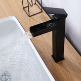 EPOWP Waterfall Vessel Sink Bathroom Faucet with Cover Plate 6 inch
