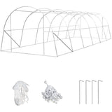 EROMMY 26' x 10' x 7' Greenhouse Large Gardening Plant Hot House Portable Walking in Tunnel Tent, White - 10' x 26'