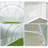 EROMMY 26' x 10' x 7' Greenhouse Large Gardening Plant Hot House Portable Walking in Tunnel Tent, White - 10' x 26'