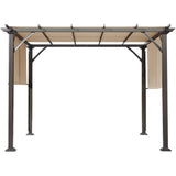 Outdoor 10' x 10' Pergola with Sun Shade Canopy on Top and Sides, Aluminum Frame