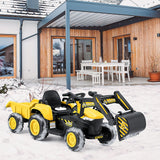 EROMMY Remote-Controlled Ride-On Car with Digger, Horn, Lights, Music Player, and Safety Belt - N/A