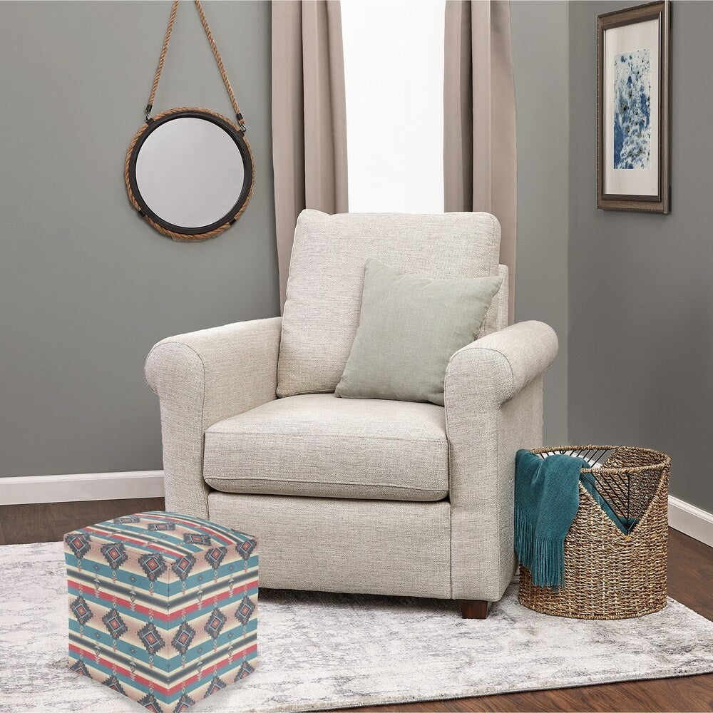 ESCOBAR BLUE Square Pouf By Kavka Designs