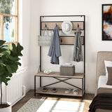 EVE-Modern 68-inch Height Mixed Material Hall Tree With Bench and Storage - 68*40*15 inches