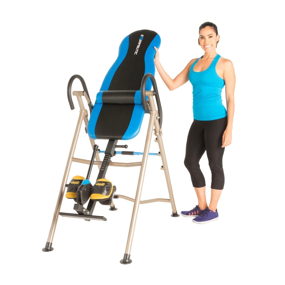 EXERPEUTIC 225SL Inversion Table with AIR SOFT No Pinch Ankle Holders - Blue
