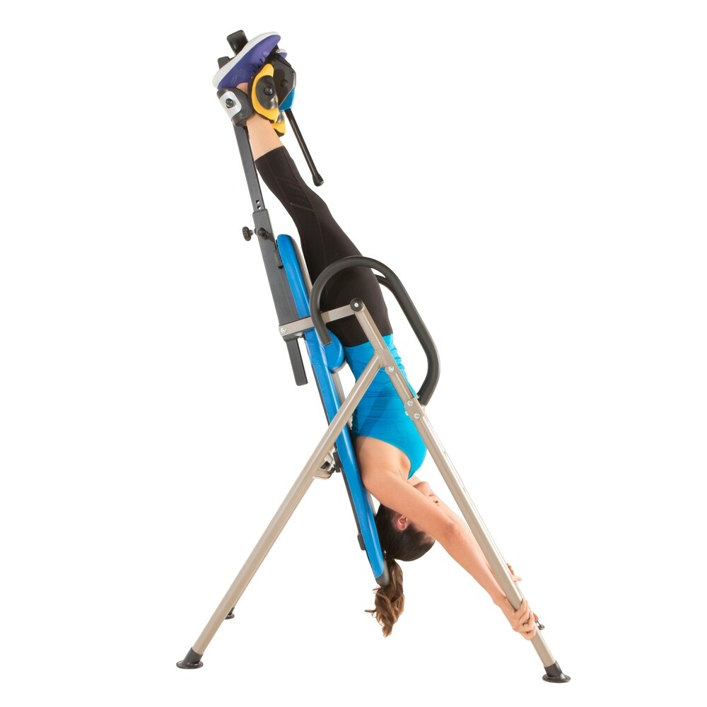 EXERPEUTIC 225SL Inversion Table with AIR SOFT No Pinch Ankle Holders - Blue