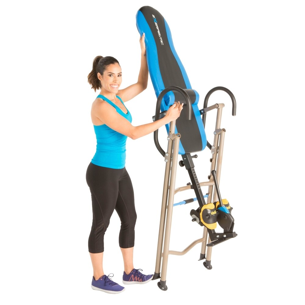 EXERPEUTIC 225SL Inversion Table with AIR SOFT No Pinch Ankle Holders - Blue
