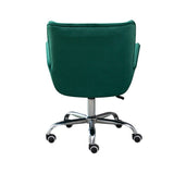 Button Velvet Office Chair, Modern Velvet Tufted Home Office Chair with Wheels, Adjustable Height Swive for Study