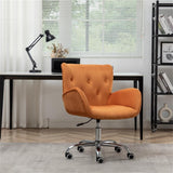 Button Velvet Office Chair, Modern Velvet Tufted Home Office Chair with Wheels, Adjustable Height Swive for Study