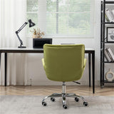 Button Velvet Office Chair, Modern Velvet Tufted Home Office Chair with Wheels, Adjustable Height Swive for Study