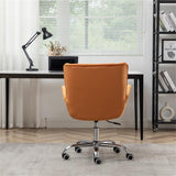 Button Velvet Office Chair, Modern Velvet Tufted Home Office Chair with Wheels, Adjustable Height Swive for Study