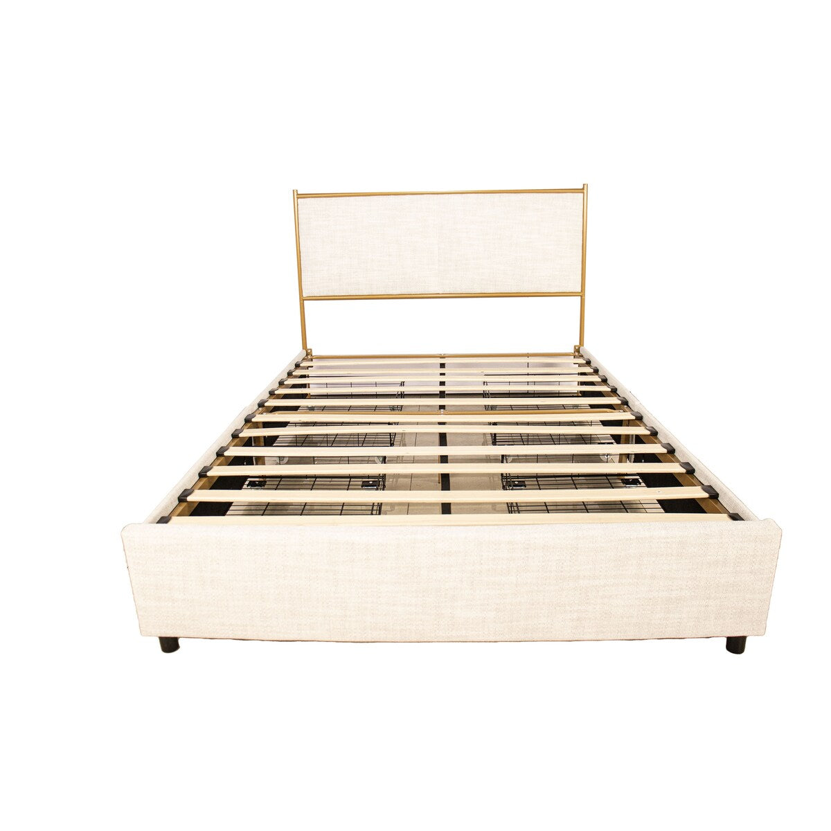 Full Size Platform Bed with Upholstered Headboard and Four Storage Drawers