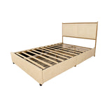 Full Size Platform Bed with Upholstered Headboard and Four Storage Drawers