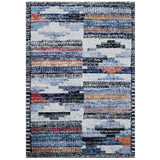Larkin Black and White Polyester Area Rug 8"x10" - 9'3" x 12'3"