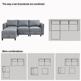 Modular Sectional Sofa L Shaped Convertible Couch with Reversible Chaise, Storage Seat with Ottomans
