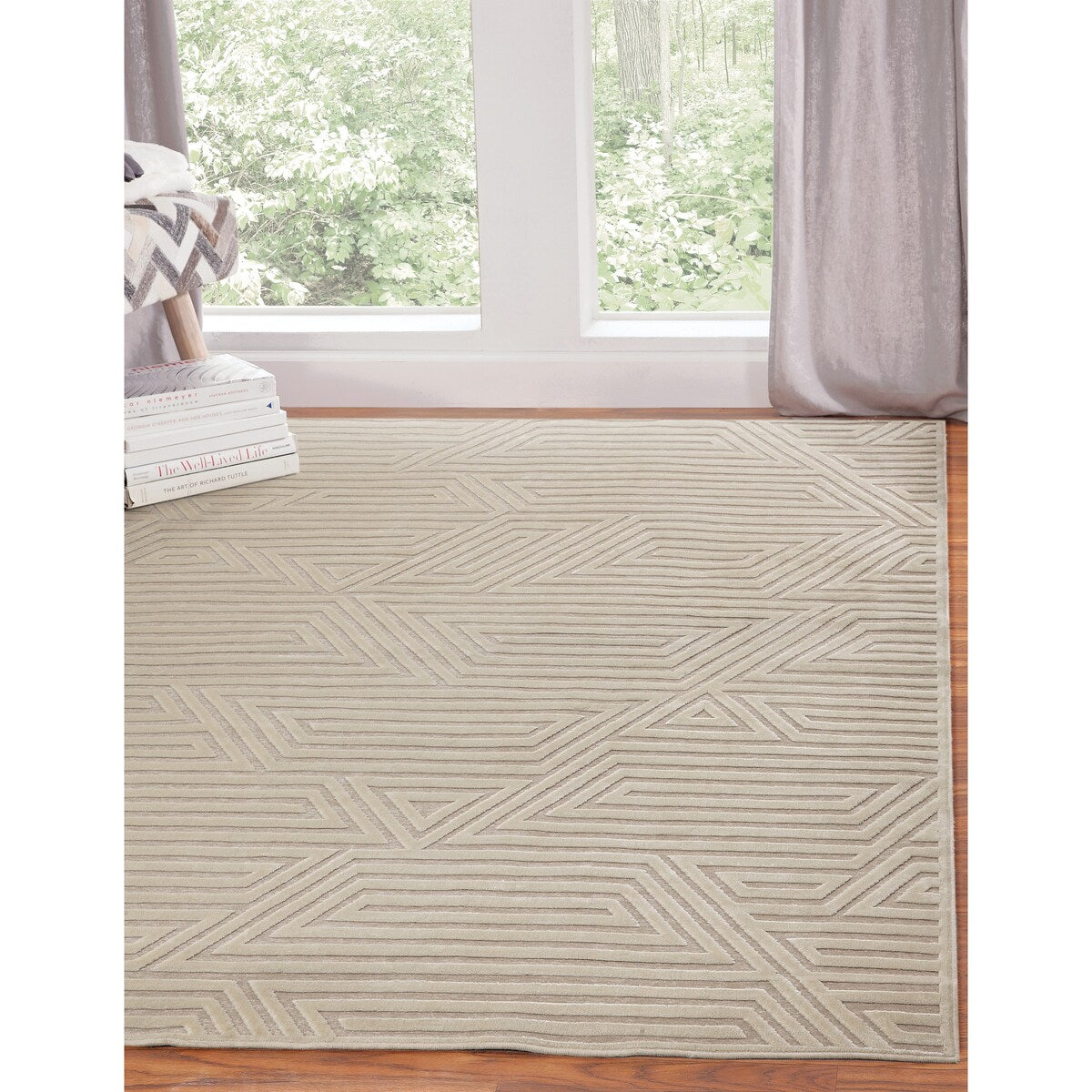 Orbit Ivory Area Rug 8"x10" - 9'3" x 12'3