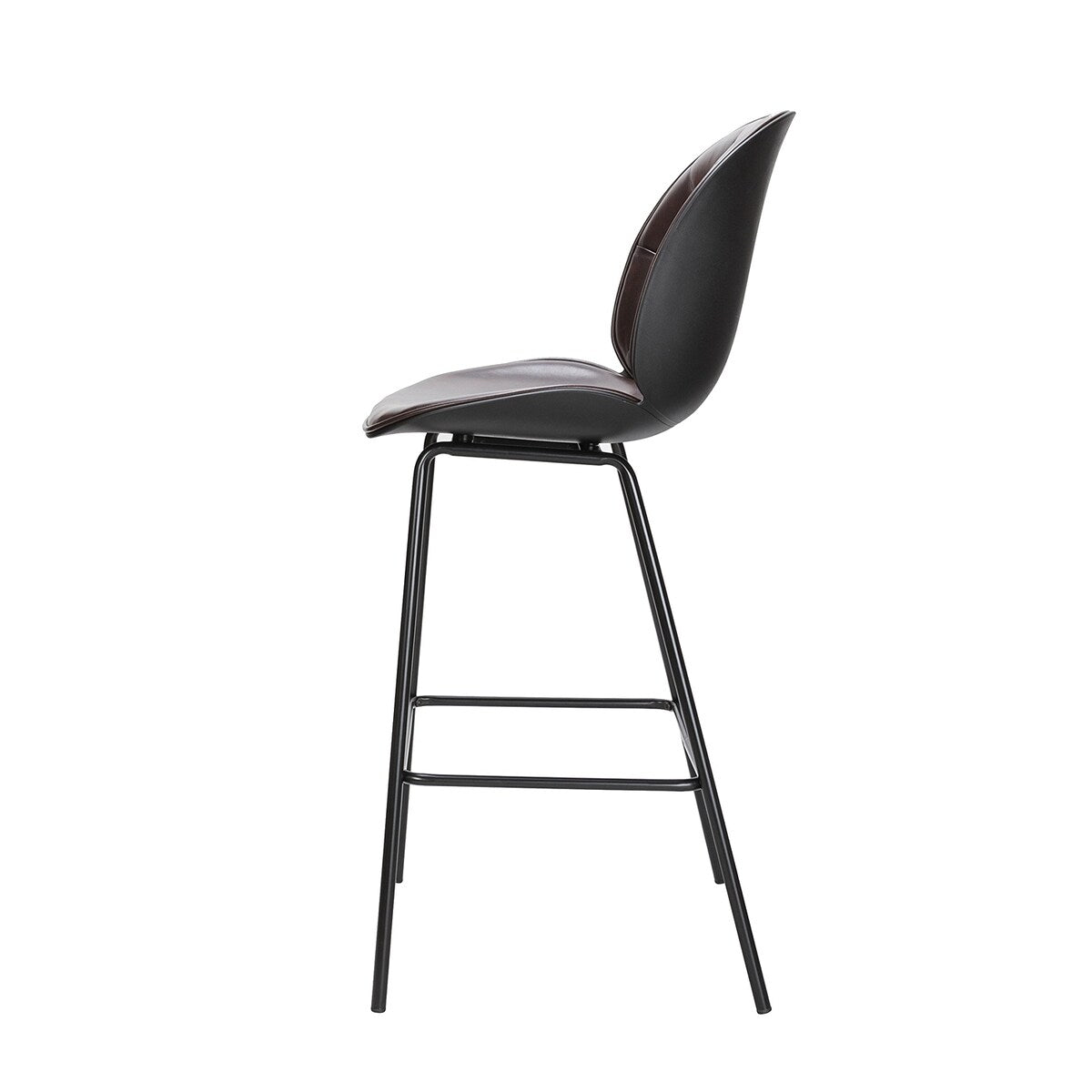 Set of 2 Lucifer Counter & Bar Stool with Tufted Back and Metal Base
