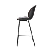 Set of 2 Lucifer Counter & Bar Stool with Tufted Back and Metal Base