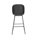 Set of 2 Lucifer Counter & Bar Stool with Tufted Back and Metal Base