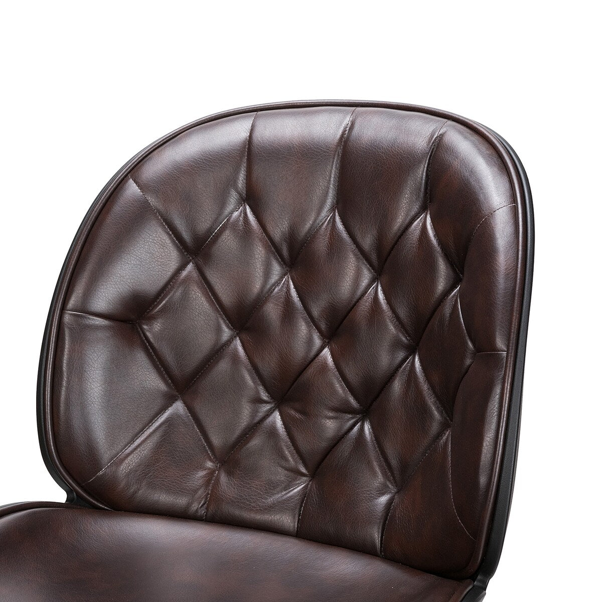 Set of 2 Lucifer Counter & Bar Stool with Tufted Back and Metal Base