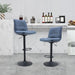 Set of 2, Hight Adjustable Upholstered Swivel Barstools with Ergonomic Backrest, Footrest and Black Metal Leg