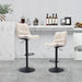 Set of 2, Hight Adjustable Upholstered Swivel Barstools with Ergonomic Backrest, Footrest and Black Metal Leg