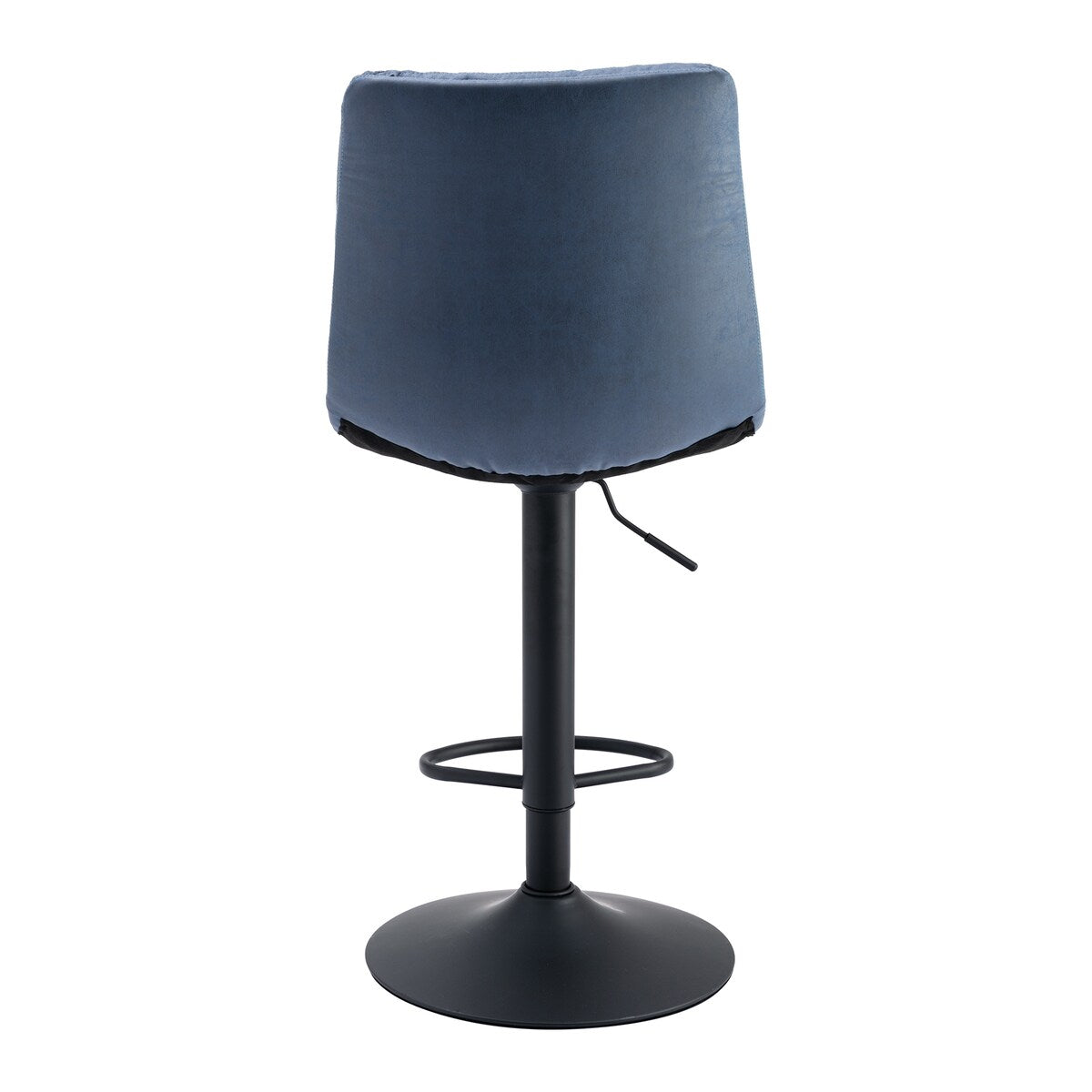 Set of 2, Hight Adjustable Upholstered Swivel Barstools with Ergonomic Backrest, Footrest and Black Metal Leg