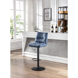 Set of 2, Hight Adjustable Upholstered Swivel Barstools with Ergonomic Backrest, Footrest and Black Metal Leg