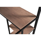Twin Size Metal Loft Bed with Built-in Desk and Open Storage Shelves
