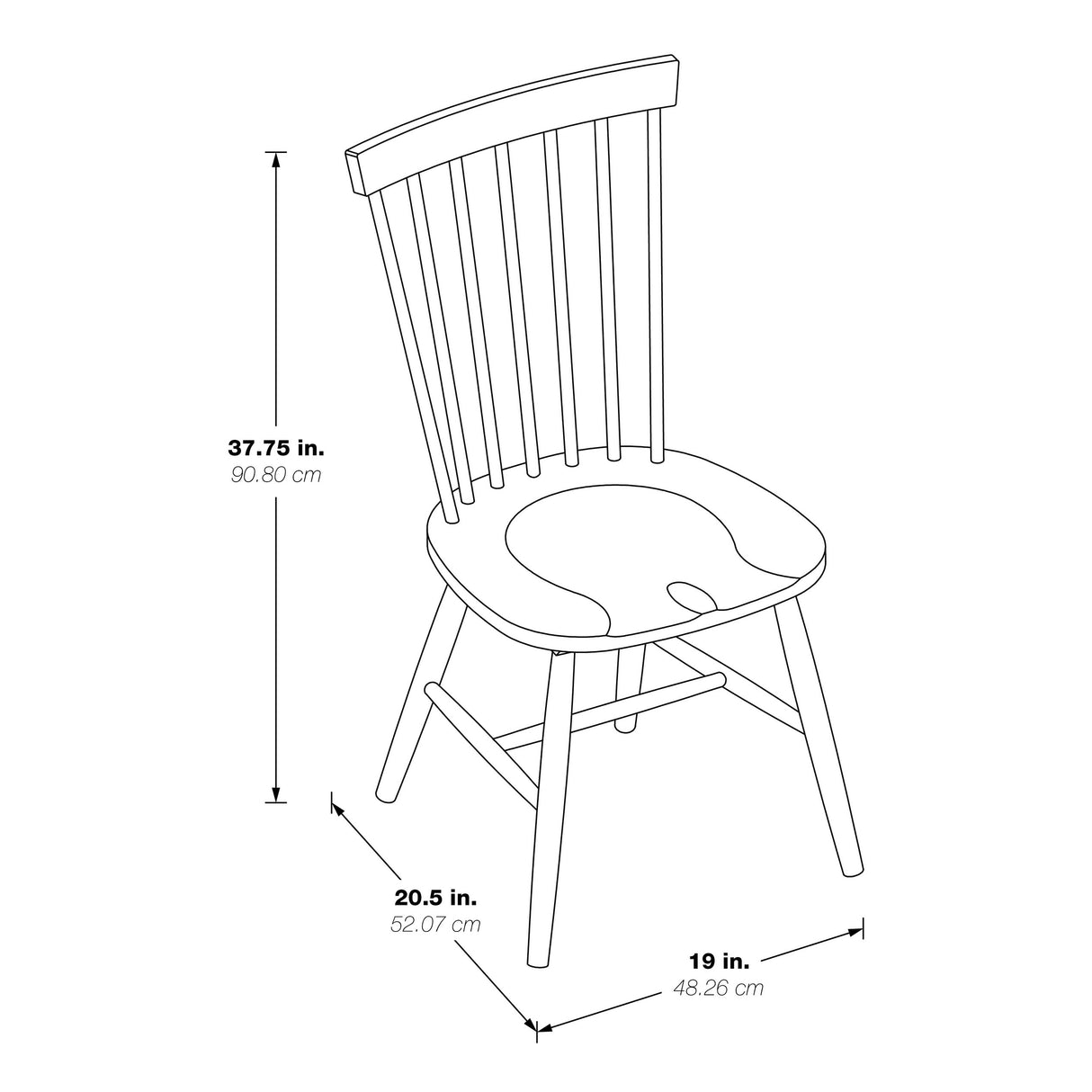 Eagle Ridge Farmhouse Windsor-style Dining Chairs (Set of 2)