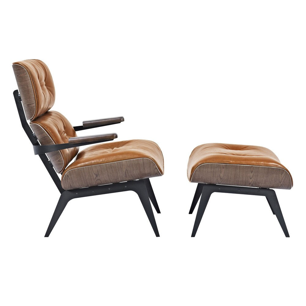 Eama Mid Century Modern Chair and Ottoman