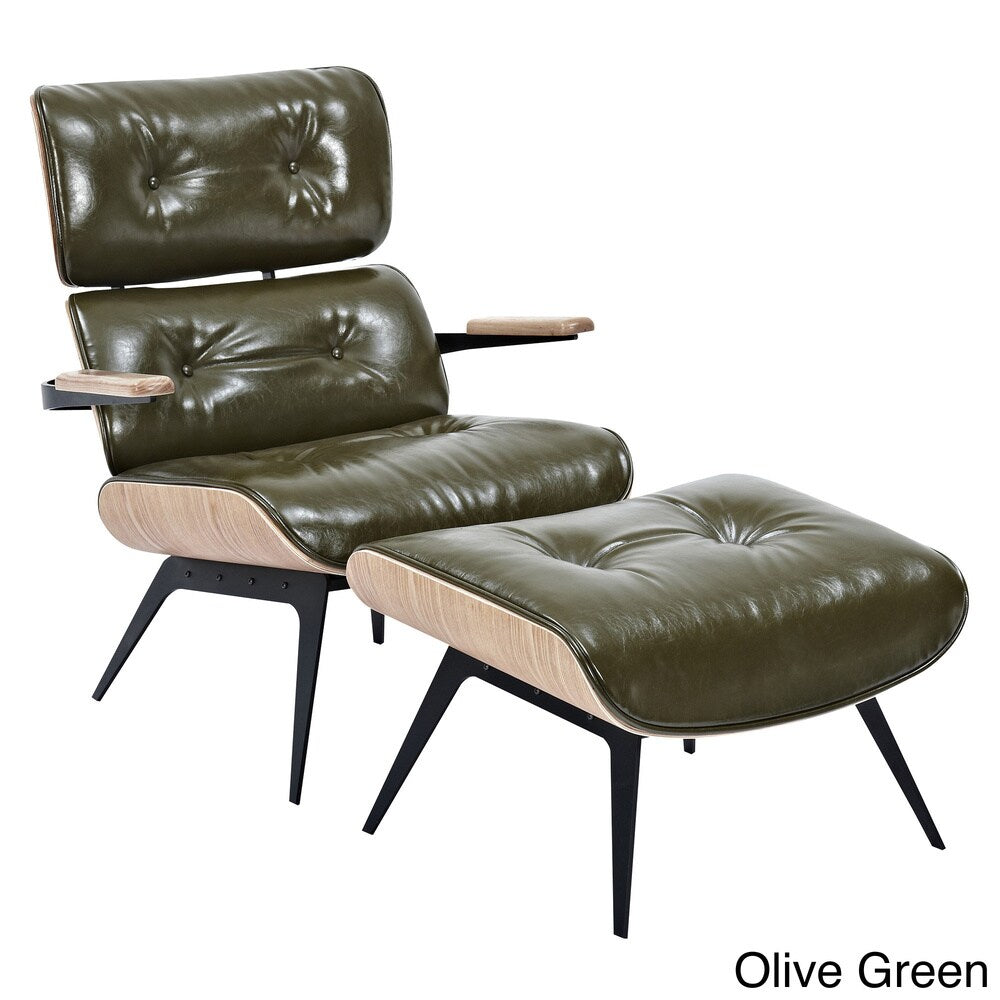 Eama Mid Century Modern Chair and Ottoman