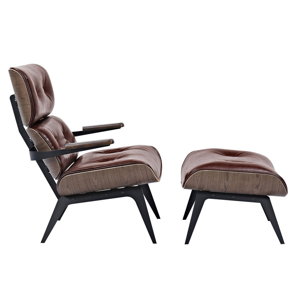 Eama Mid Century Modern Chair and Ottoman