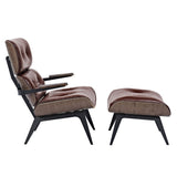 Eama Mid Century Modern Chair and Ottoman