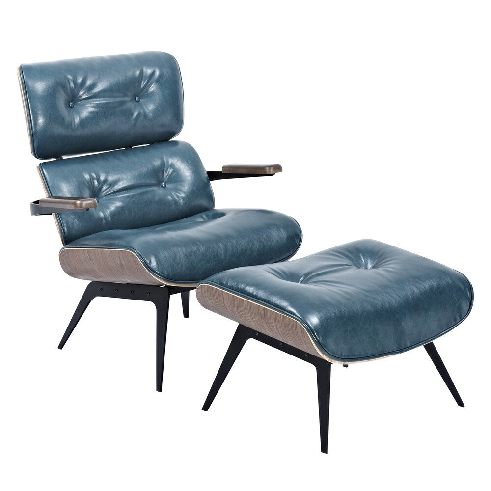 Eama Mid Century Modern Chair and Ottoman