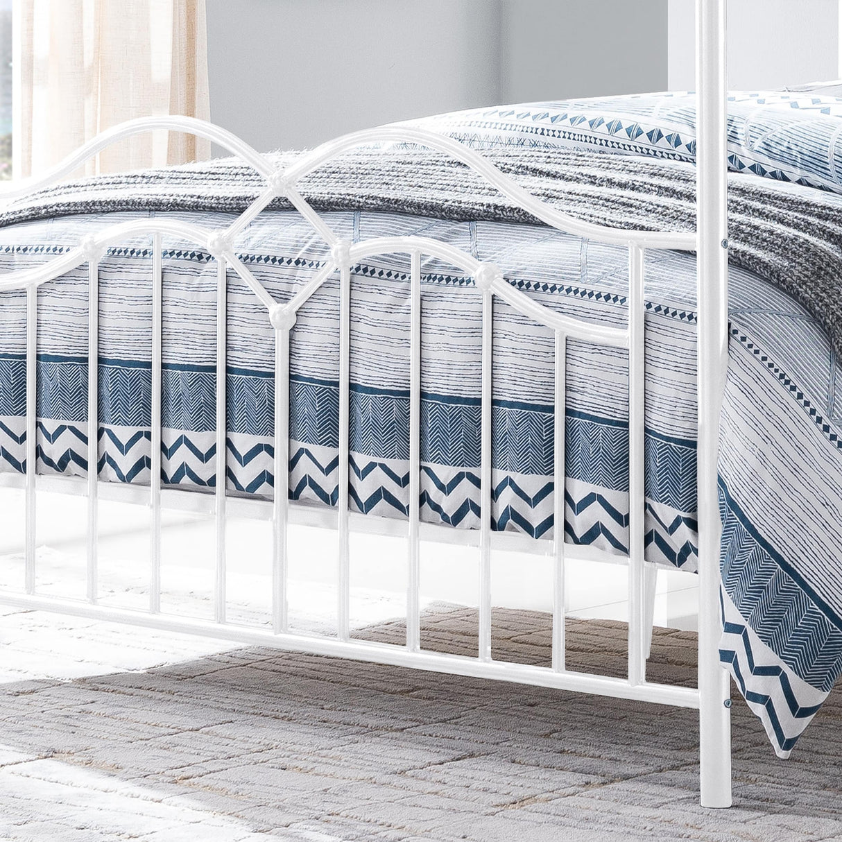 Earhart Metal Queen Canopy Platform Bed by Christopher Knight Home