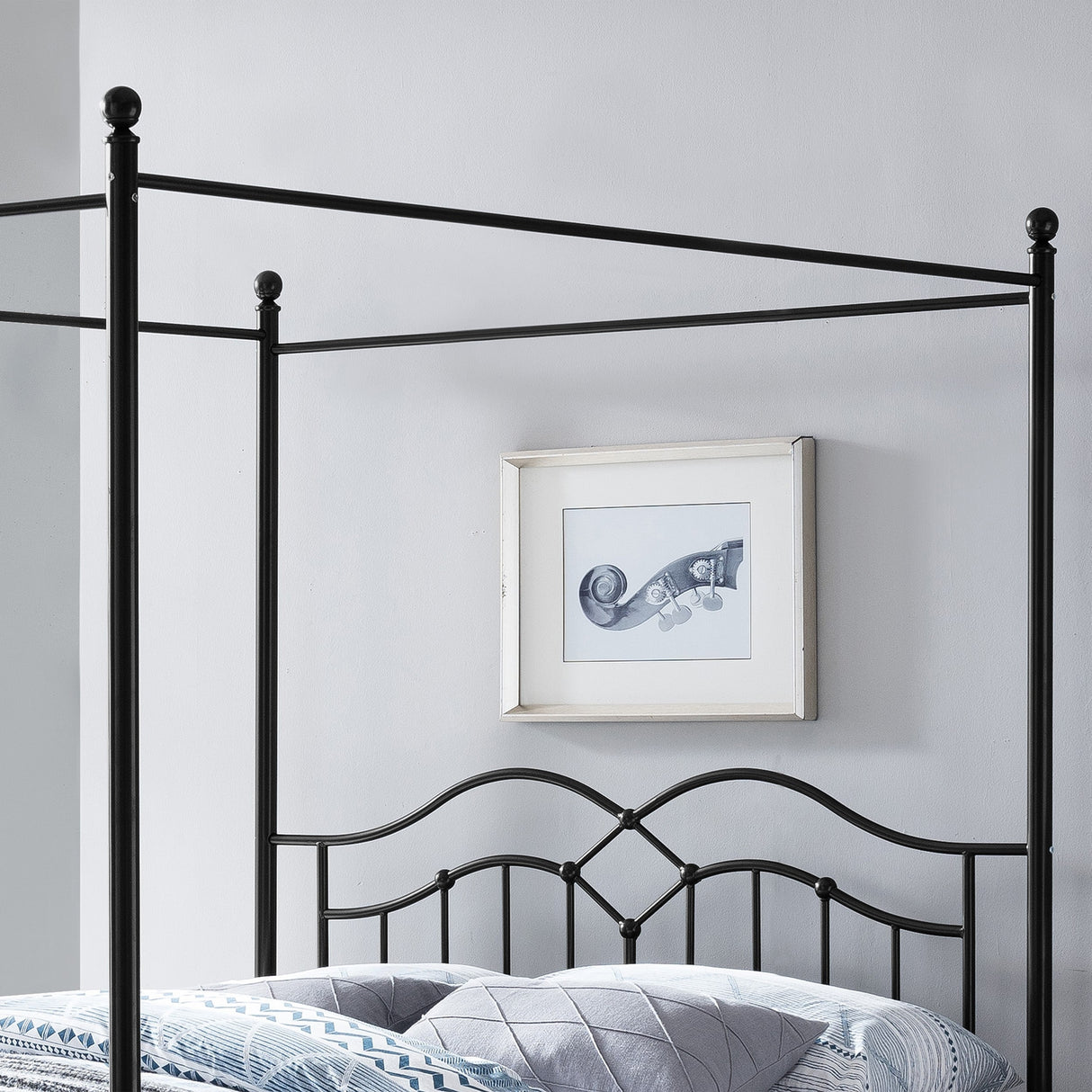 Earhart Metal Queen Canopy Platform Bed by Christopher Knight Home