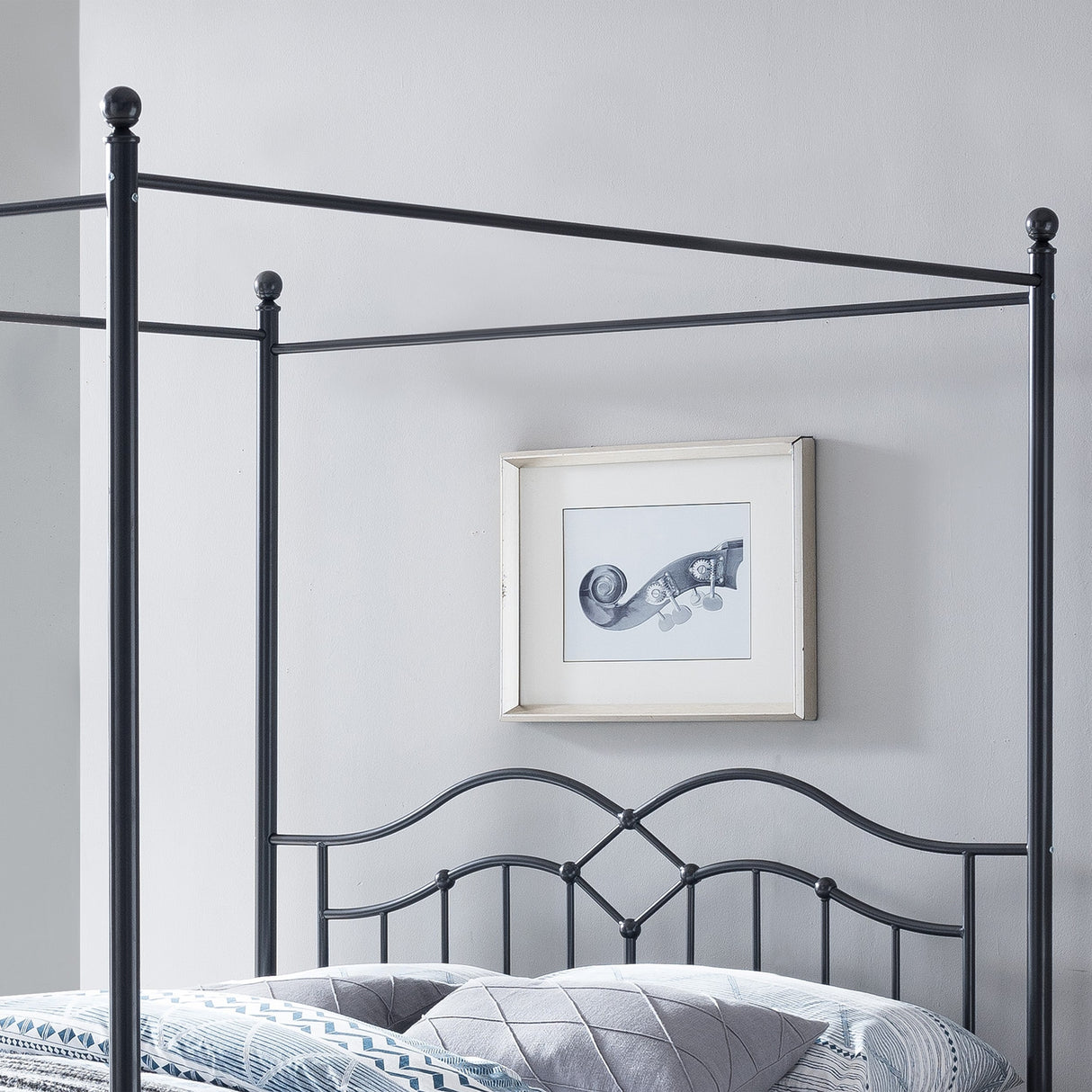 Earhart Metal Queen Canopy Platform Bed by Christopher Knight Home